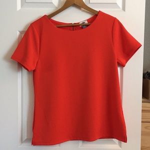 Dressy orange texture shell blouse